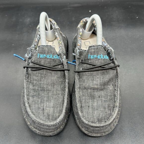 Hey Dude Wally Youth Chambray Wave Rider Loafer Youth Size K13 130134737 - Picture 3 of 7